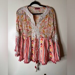 Kitsch & Pop by Anthropologie Paisley Boho style Blouse